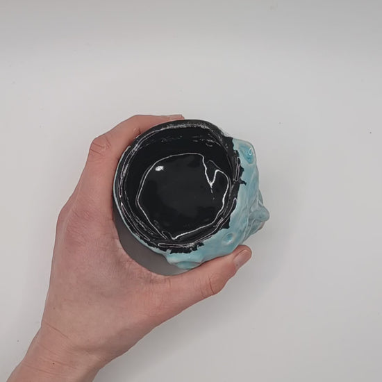 handmade ceramic moon face tumbler video