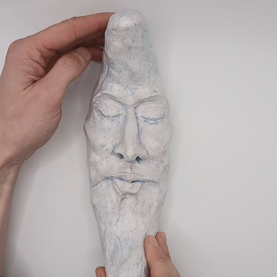 video of sleeping moon handmade sculpture