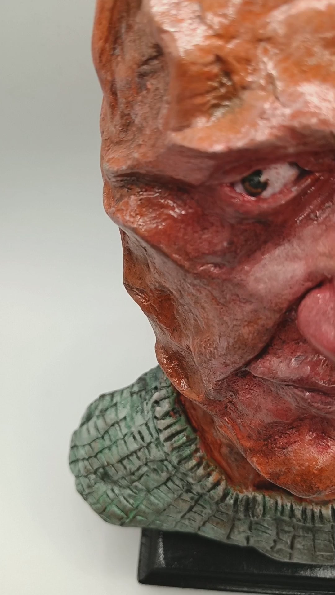 hand sculpted clay alien art, studio video