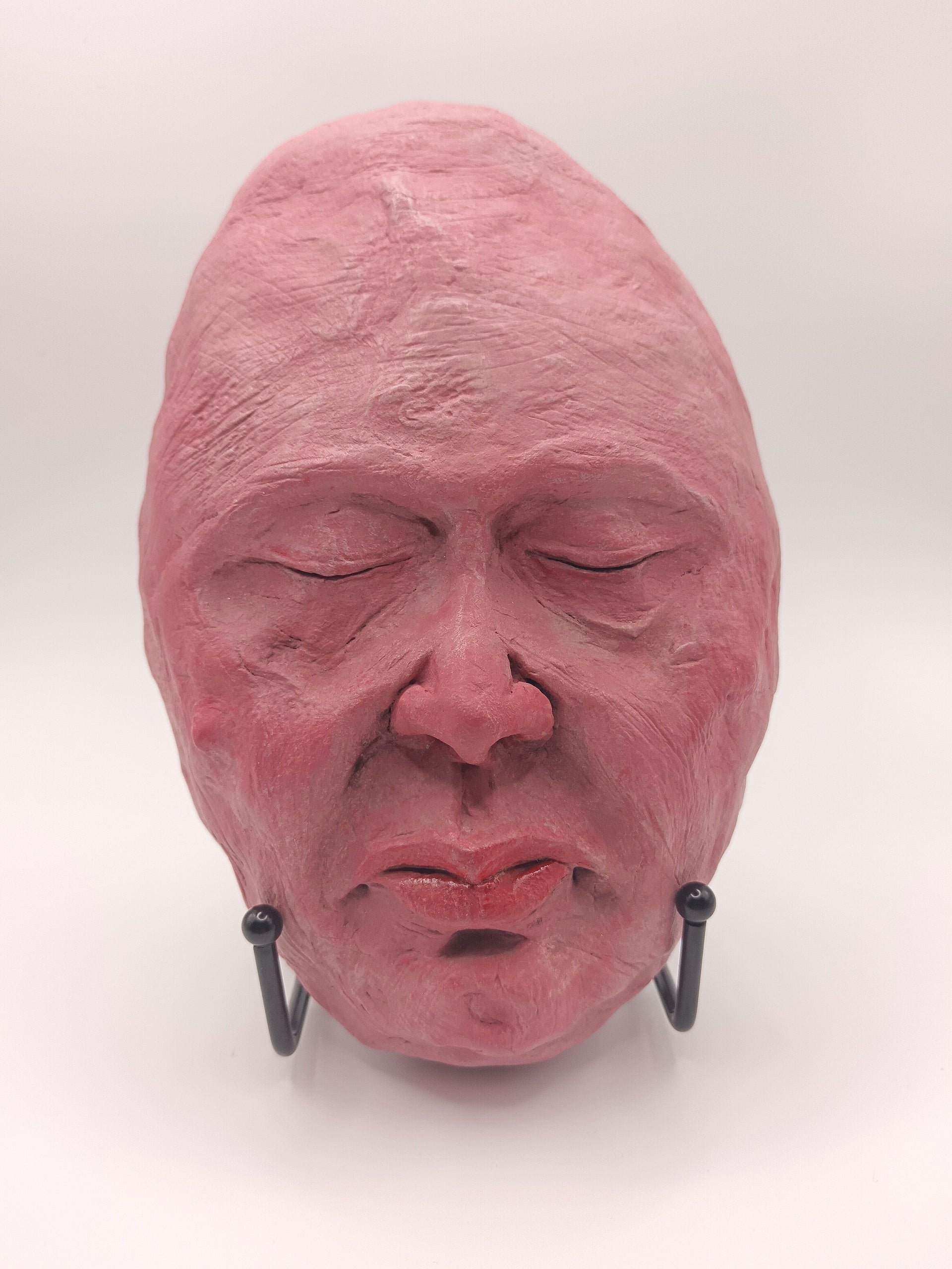 hand sculpted egghead sculpture, front