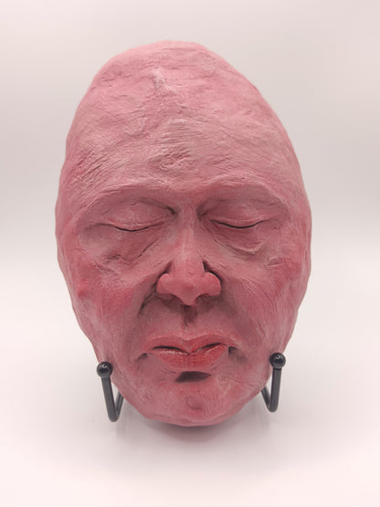 hand sculpted egghead sculpture, front