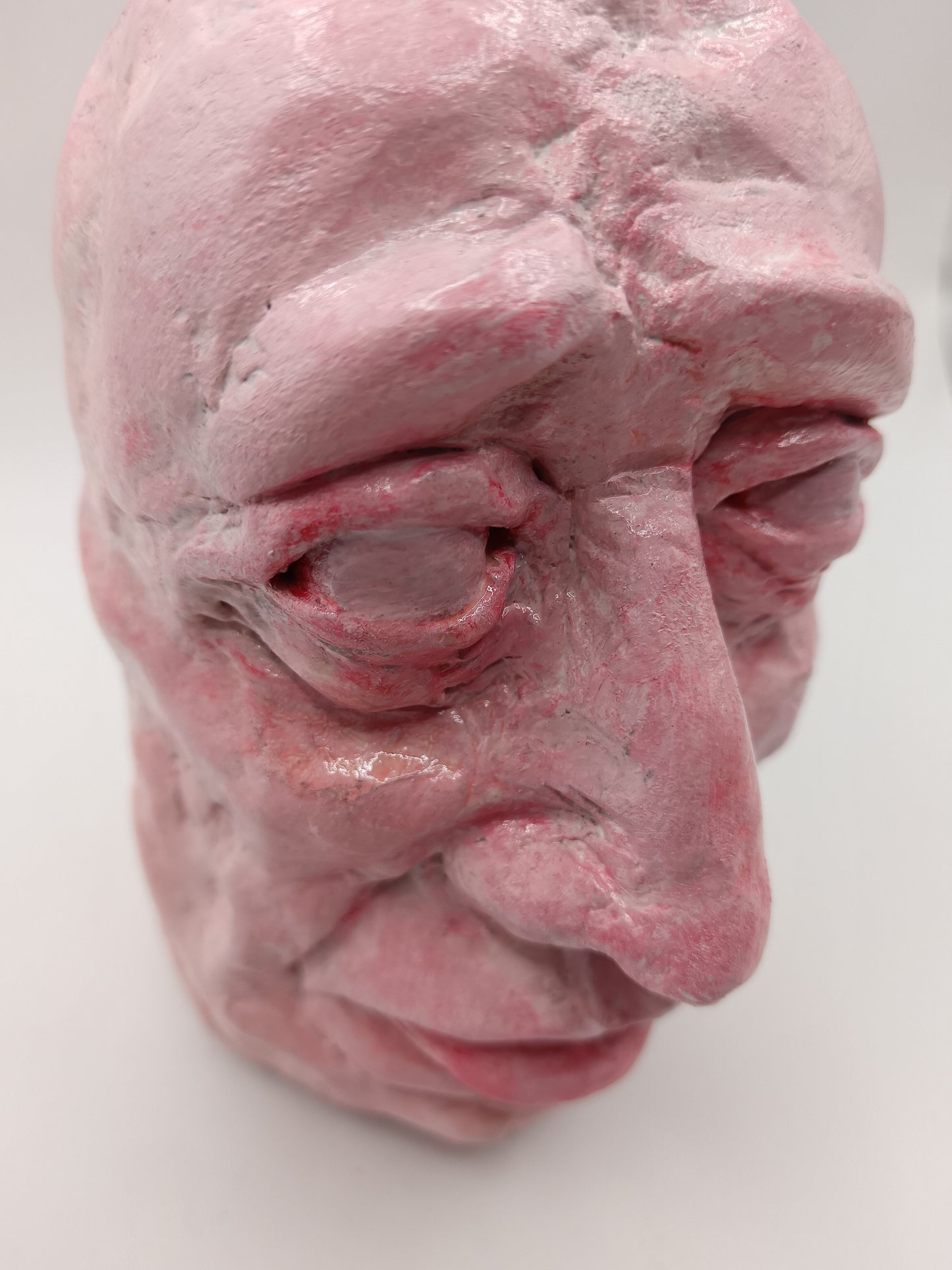 PINK ZOMBIE - Hand Sculpted Clay Face Vase