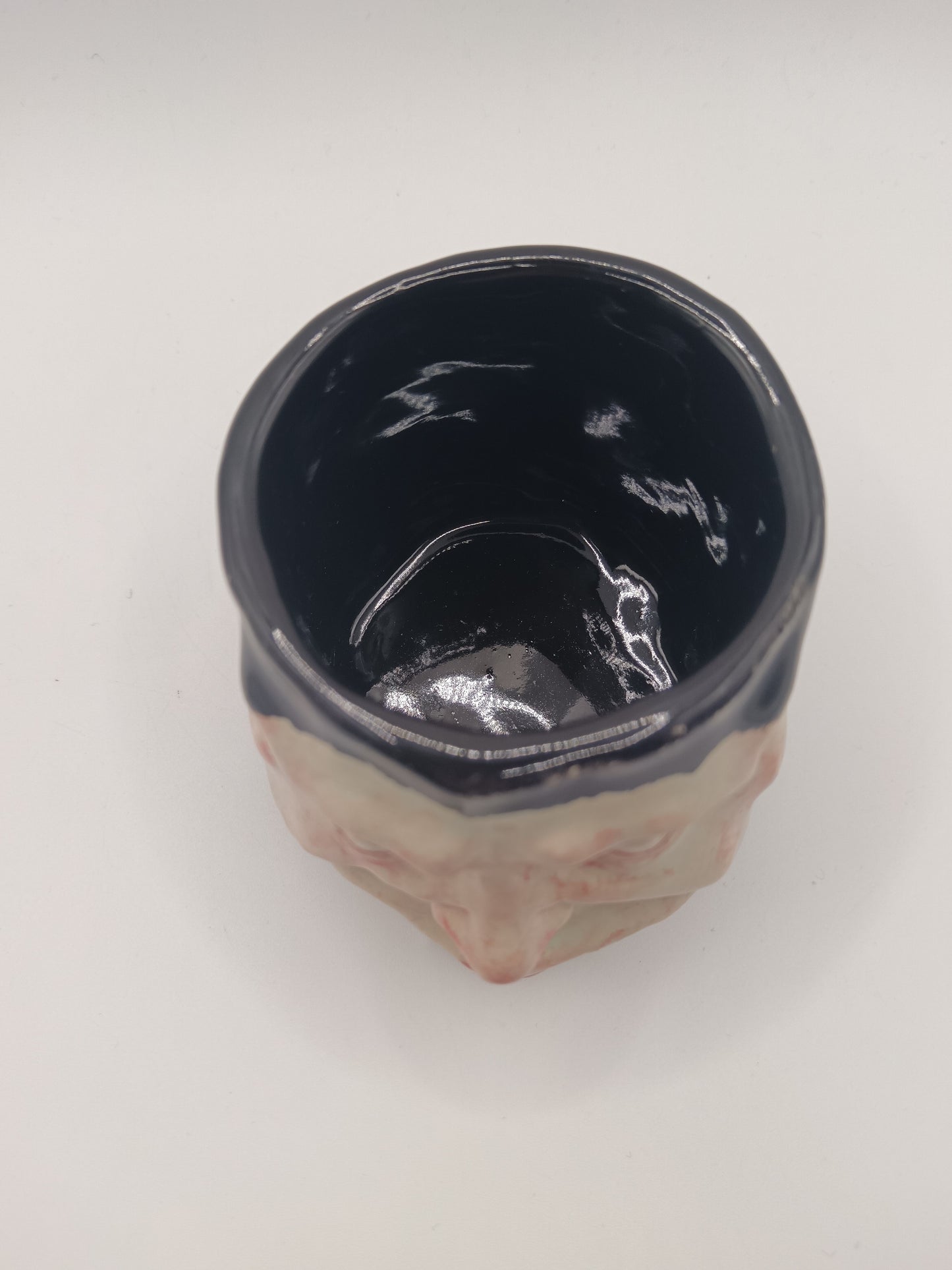 Black Ceramic Face Tumbler