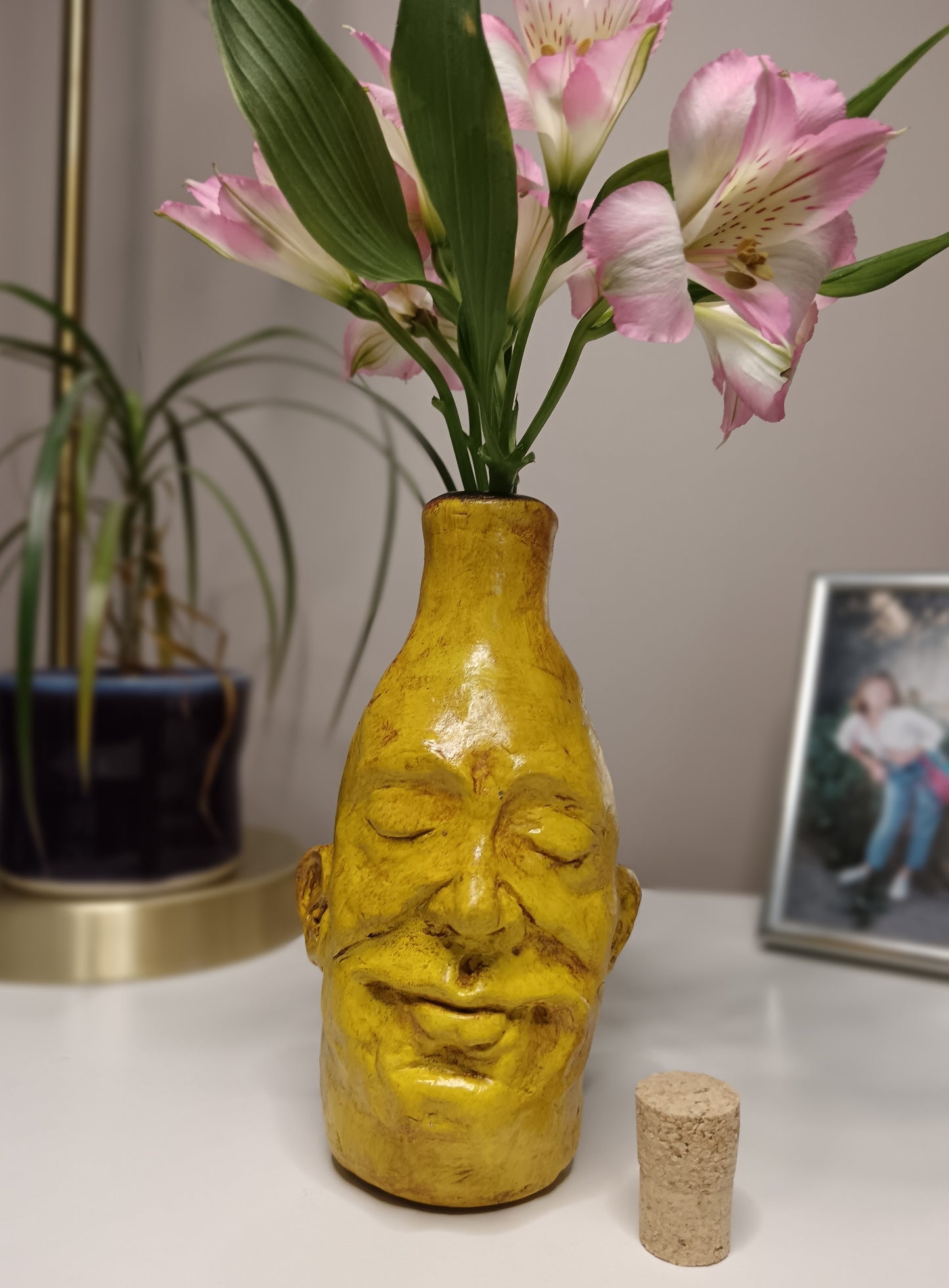 Happy Yellow Bottle Vase
