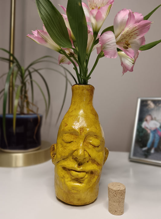 Happy Yellow Bottle Vase