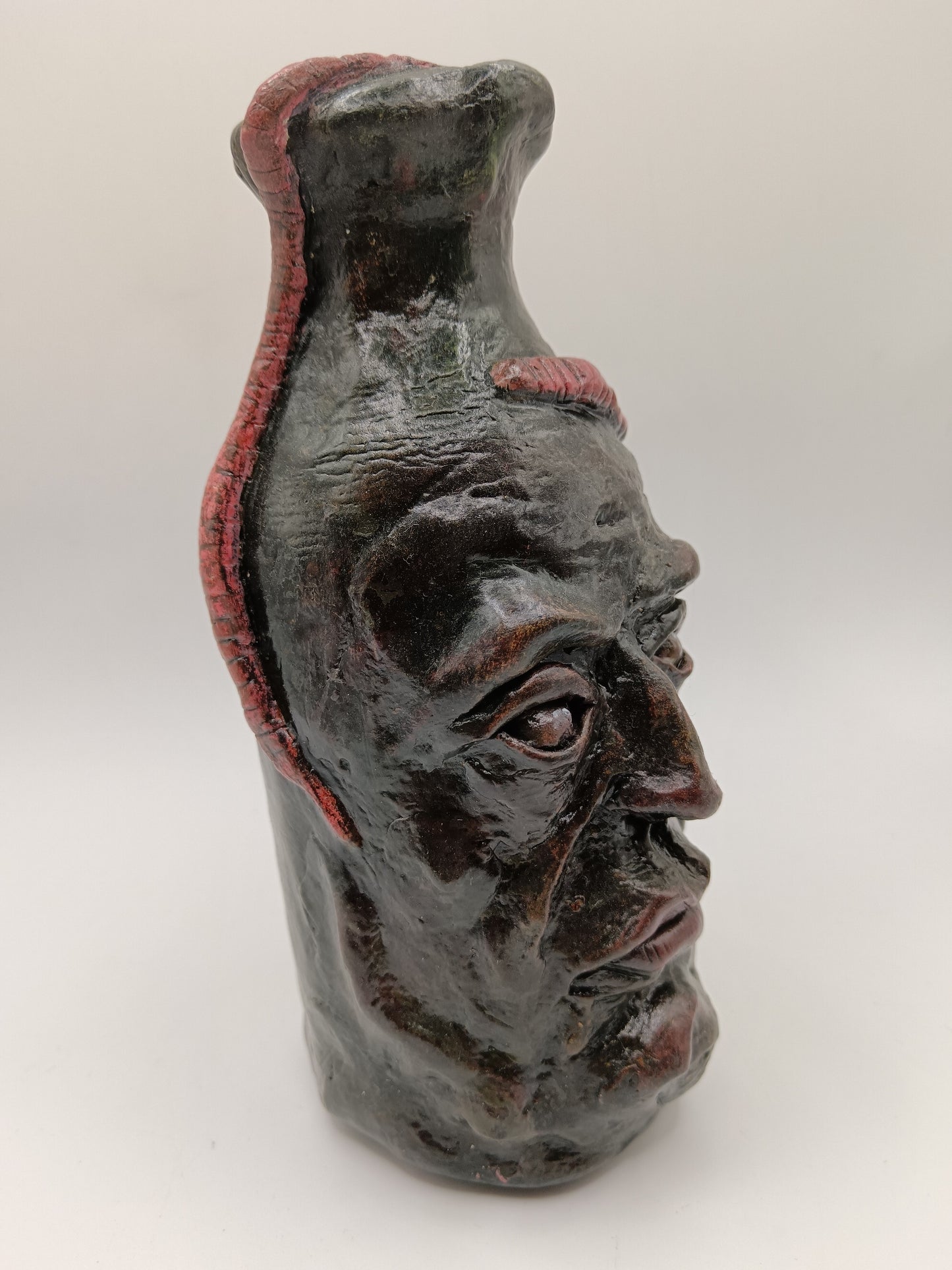 Worm-Man - Hand Sculpted Clay Face Vase
