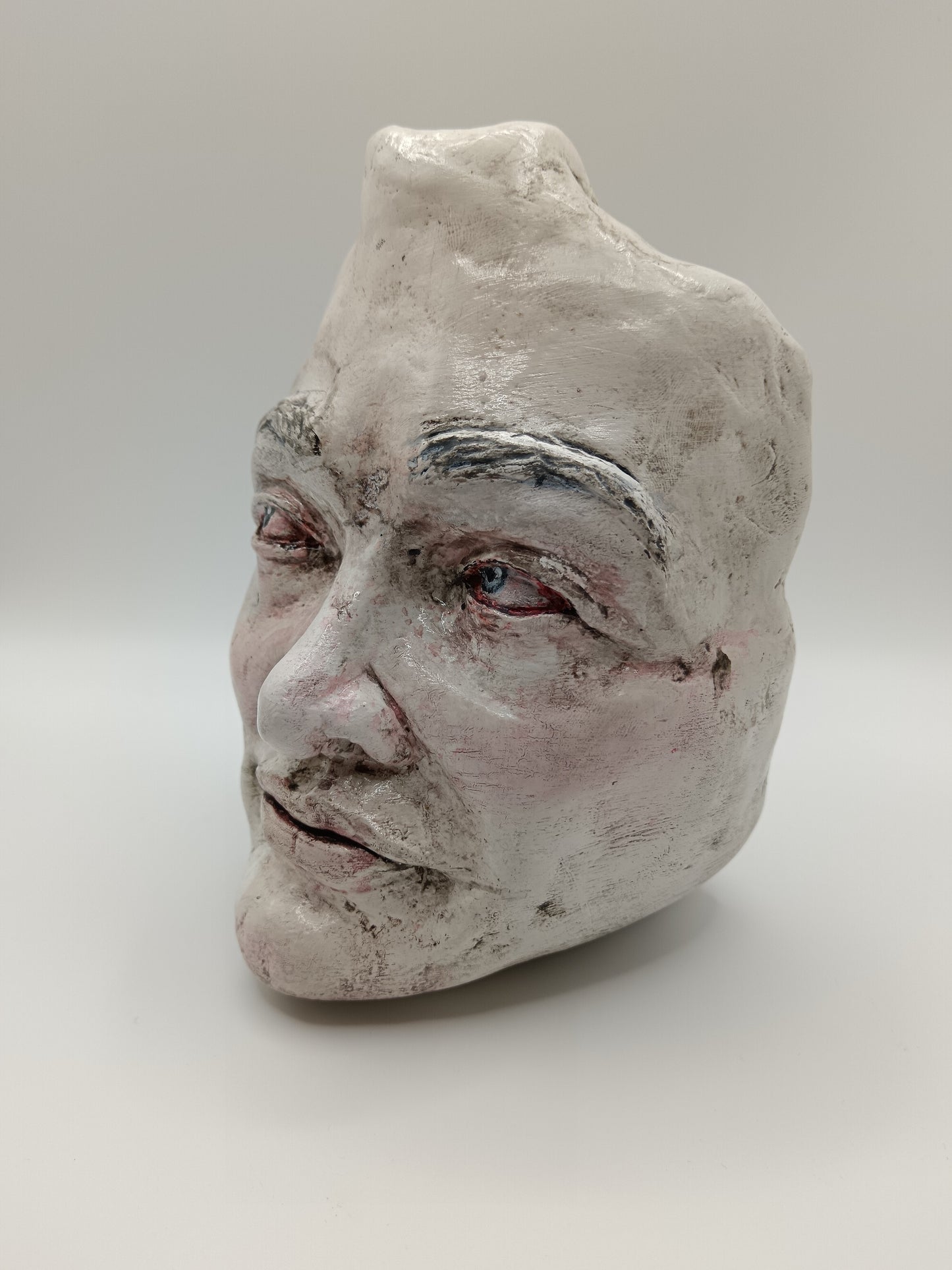 Handmade Clay Portrait vase, Front left side