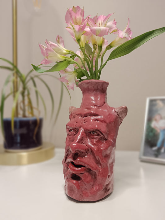 ERIC THE DEMON - Hand Sculpted Clay Face Vase
