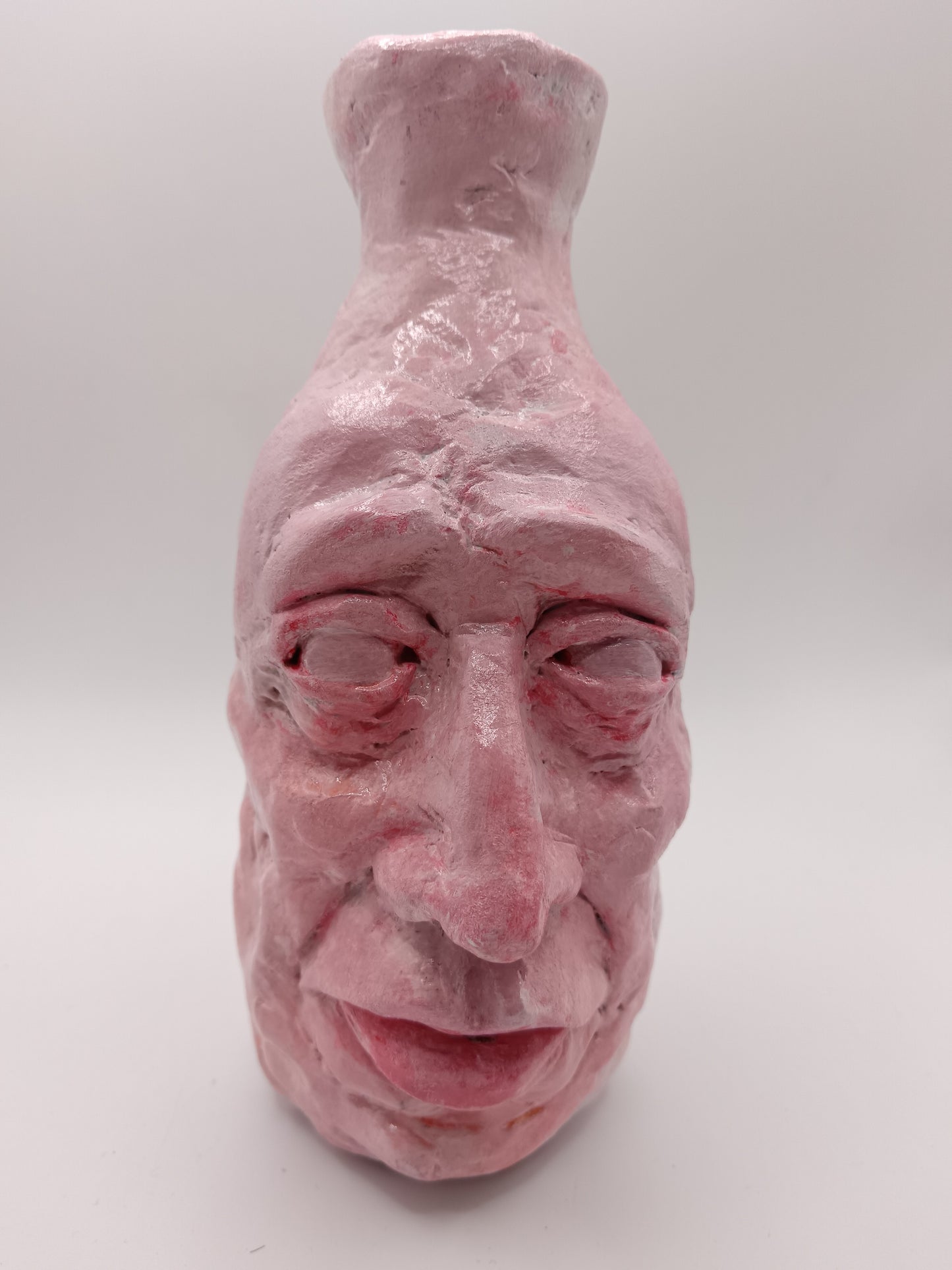 PINK ZOMBIE - Hand Sculpted Clay Face Vase