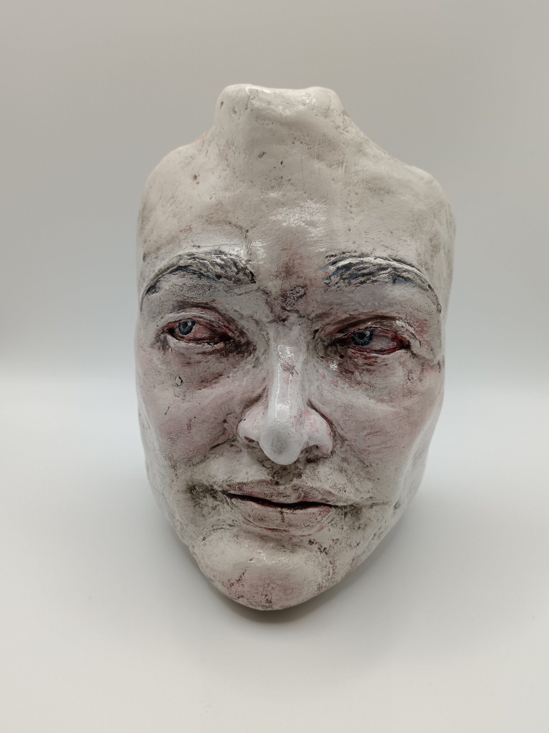 Francis Underwater Handmade Clay Portrait vase, Front