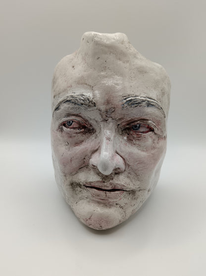 Francis Underwater Handmade Clay Portrait vase, Front