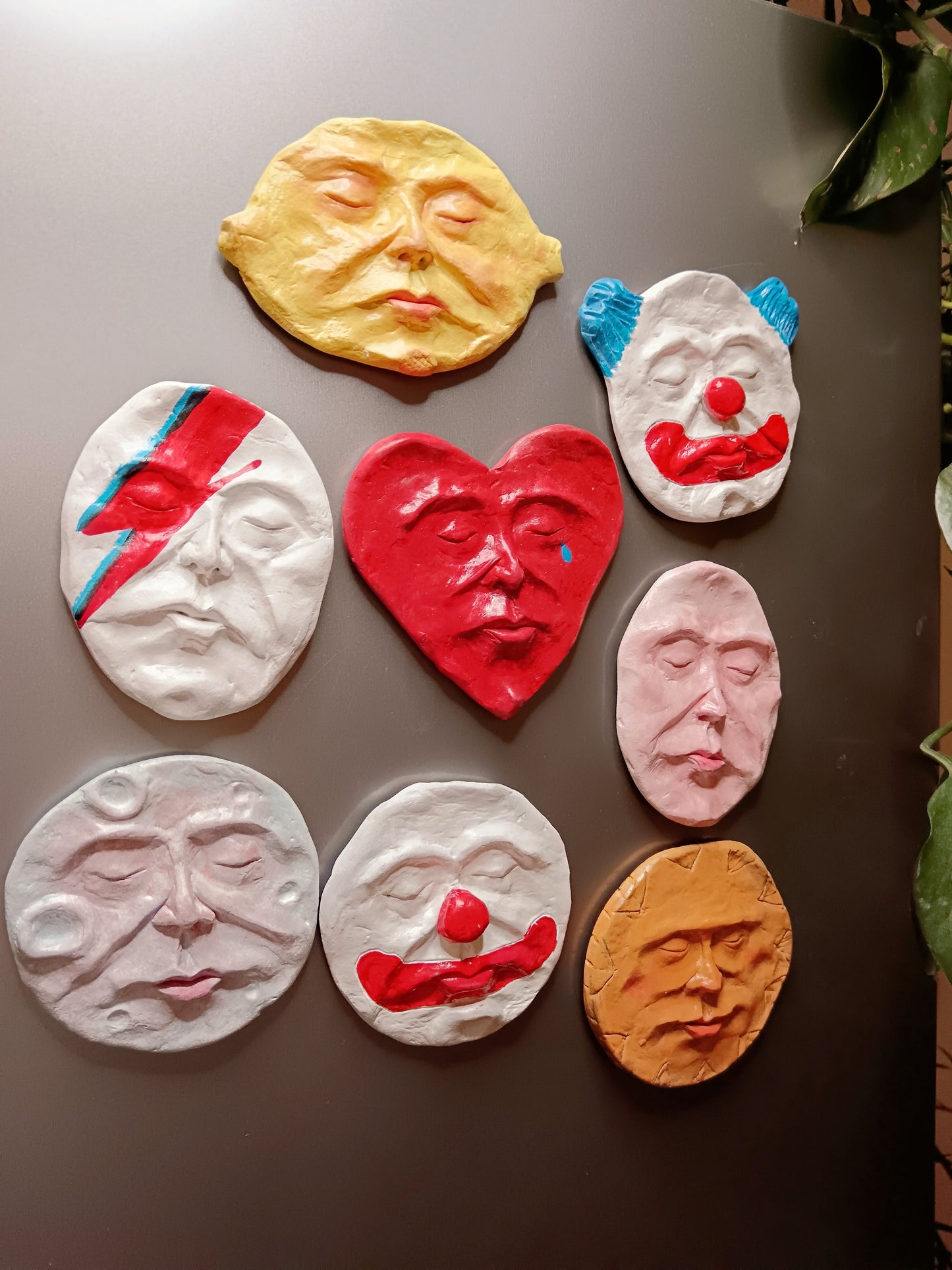 Clay Face Fridge Magnets