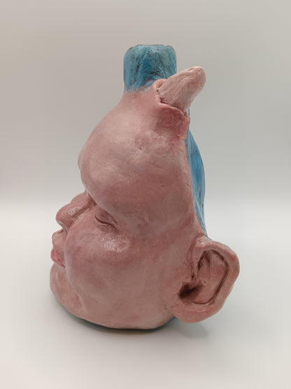 Devil baby handmade vase,  left side