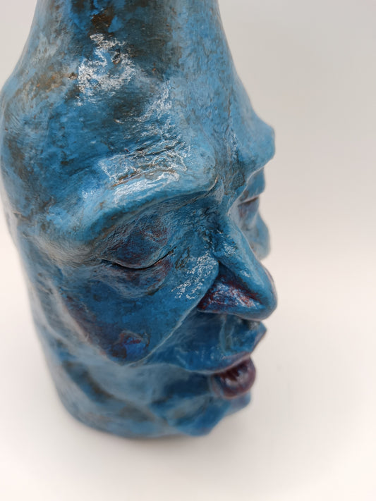 Blue Pouting Bottle Vase