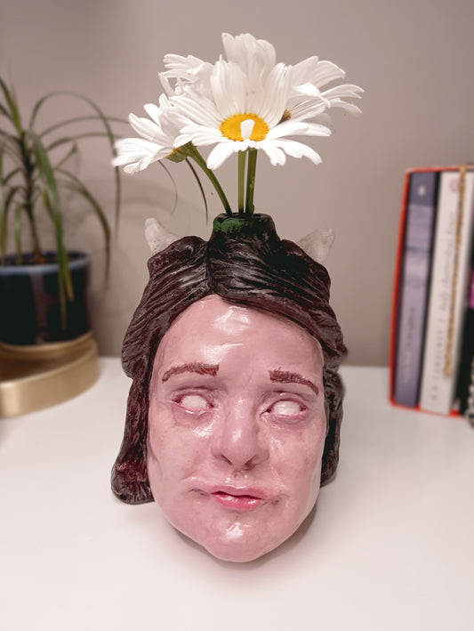 Francis Underwater Handmade clay devil girl vase, home setting flowers