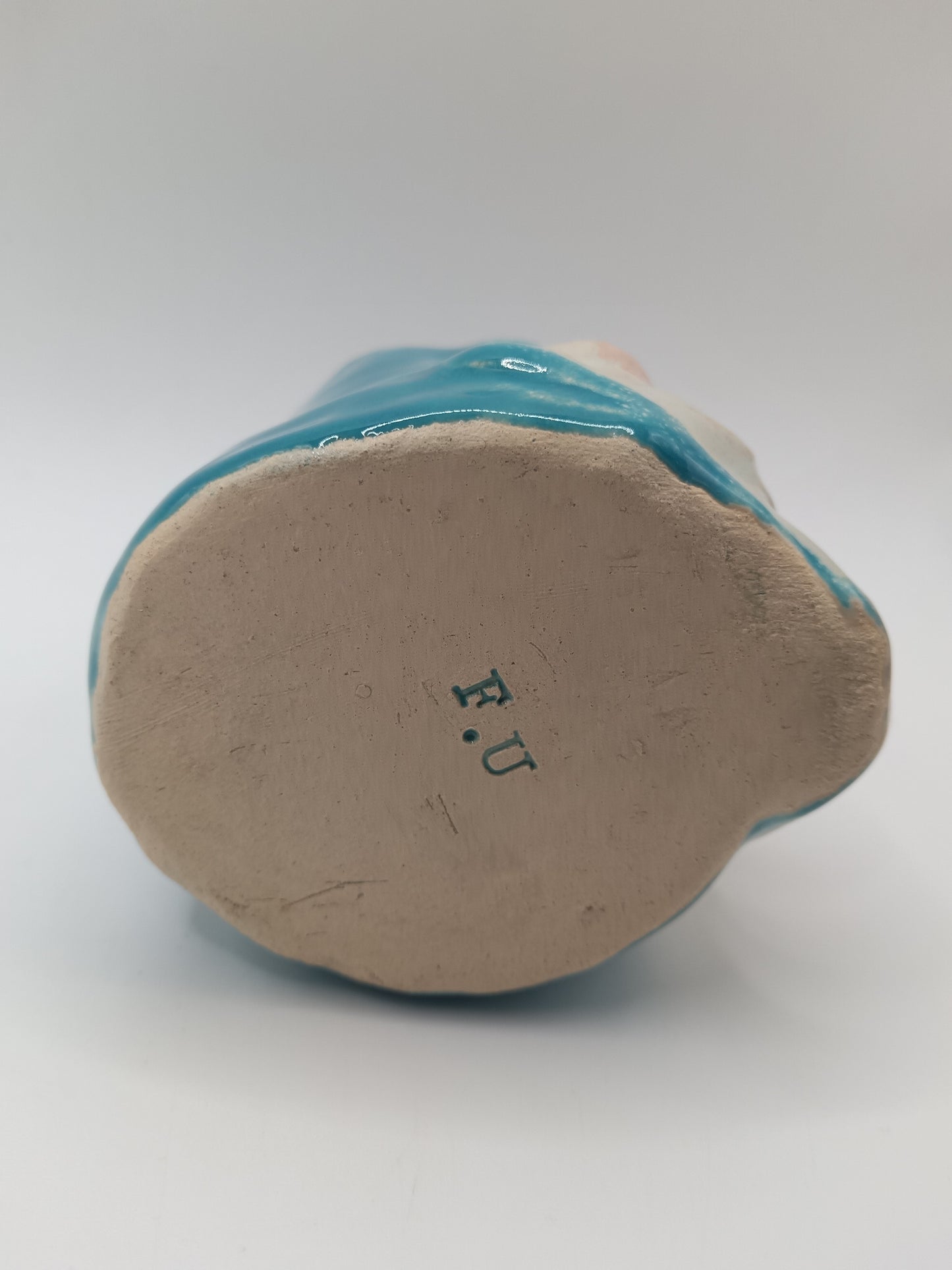 Blue Ceramic Face Tumbler