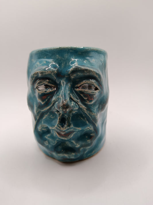 Faded Denim Blue Face Tumbler