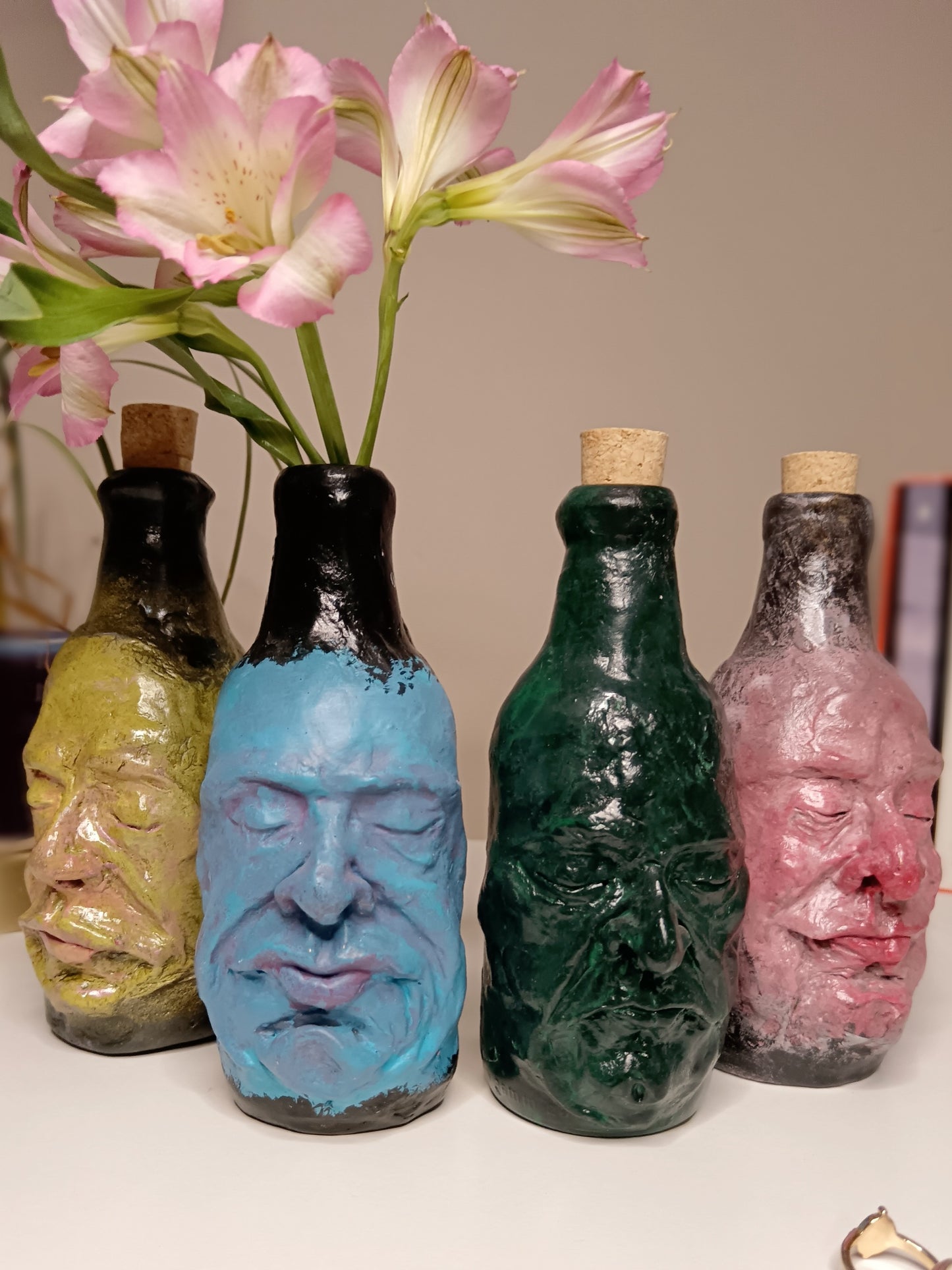 Grumpy Face Decorative Bottle Vases