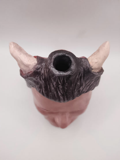 handmade devil boy vase, top