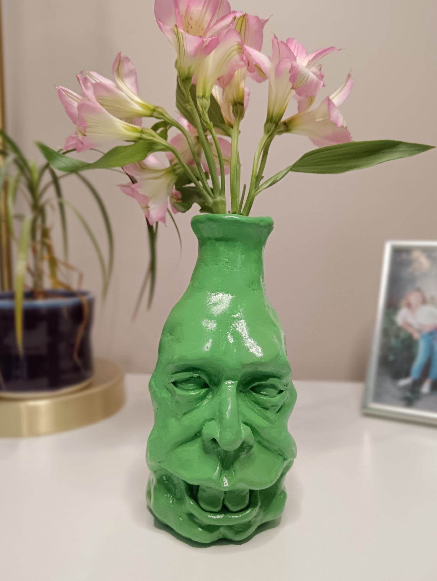 THE GREEN MAN - Hand Sculpted Face Vase