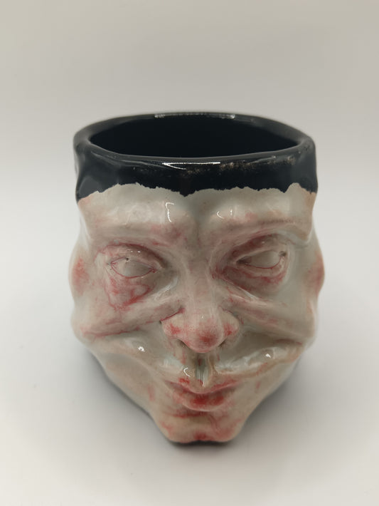 Black Ceramic Face Tumbler
