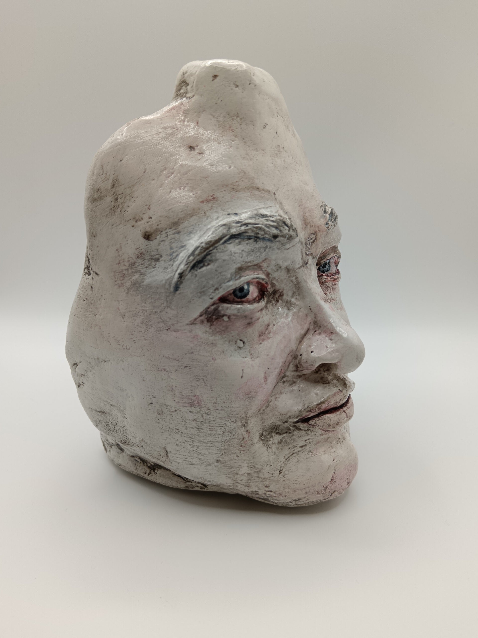 Francis Underwater Handmade Clay Portrait vase, Front Right side
