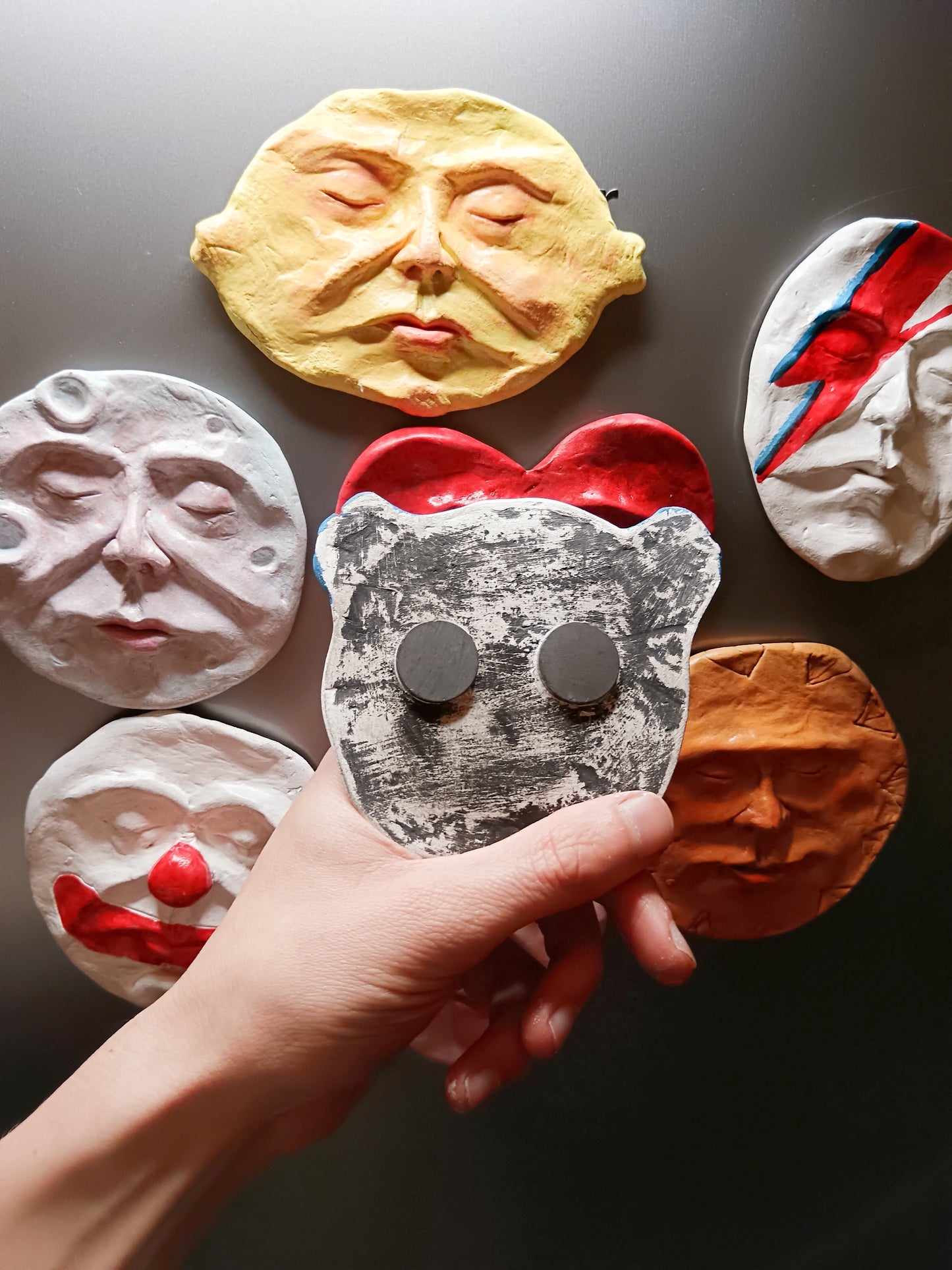 Clay Face Fridge Magnets