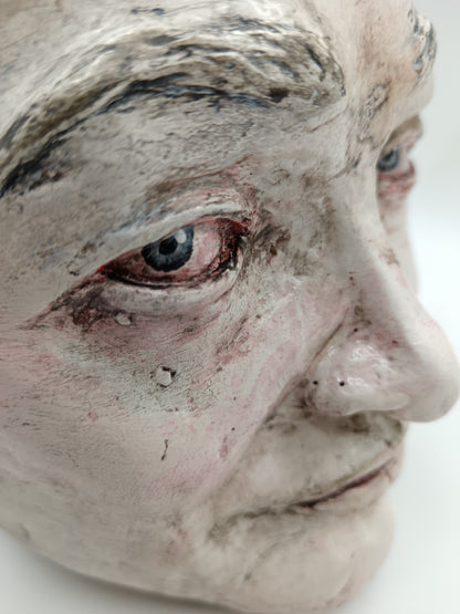  Francis Underwater Handmade Clay Portrait vase, close-up