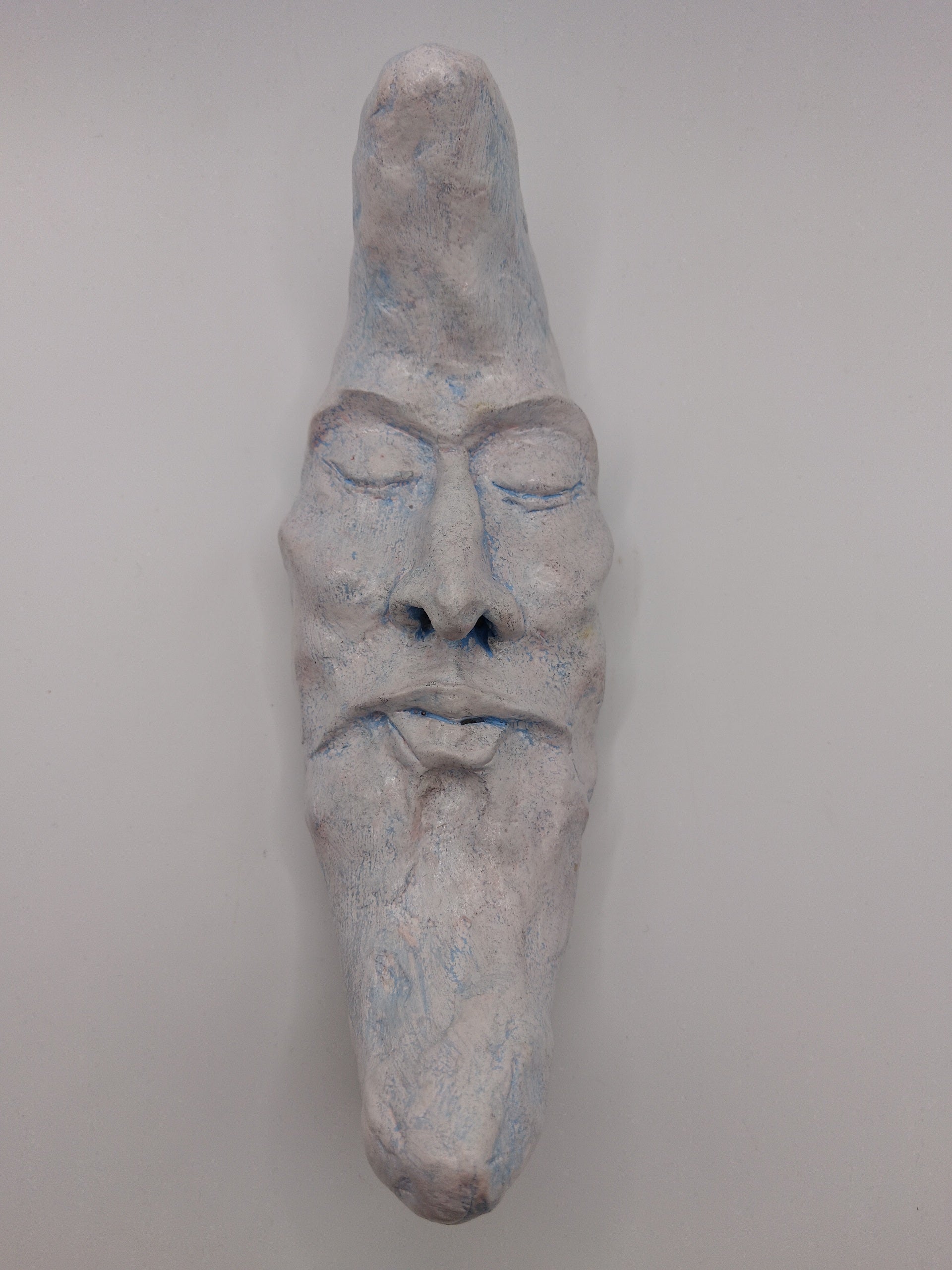 handmade sleeping moon wall 
sculpture