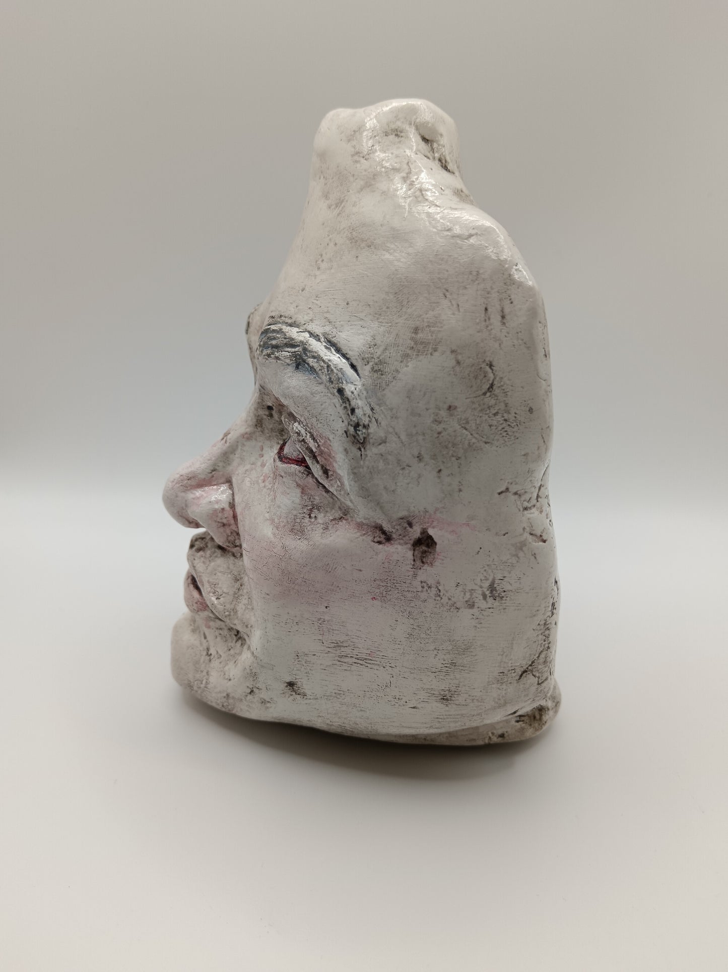 Handmade Clay Portrait vase, left side