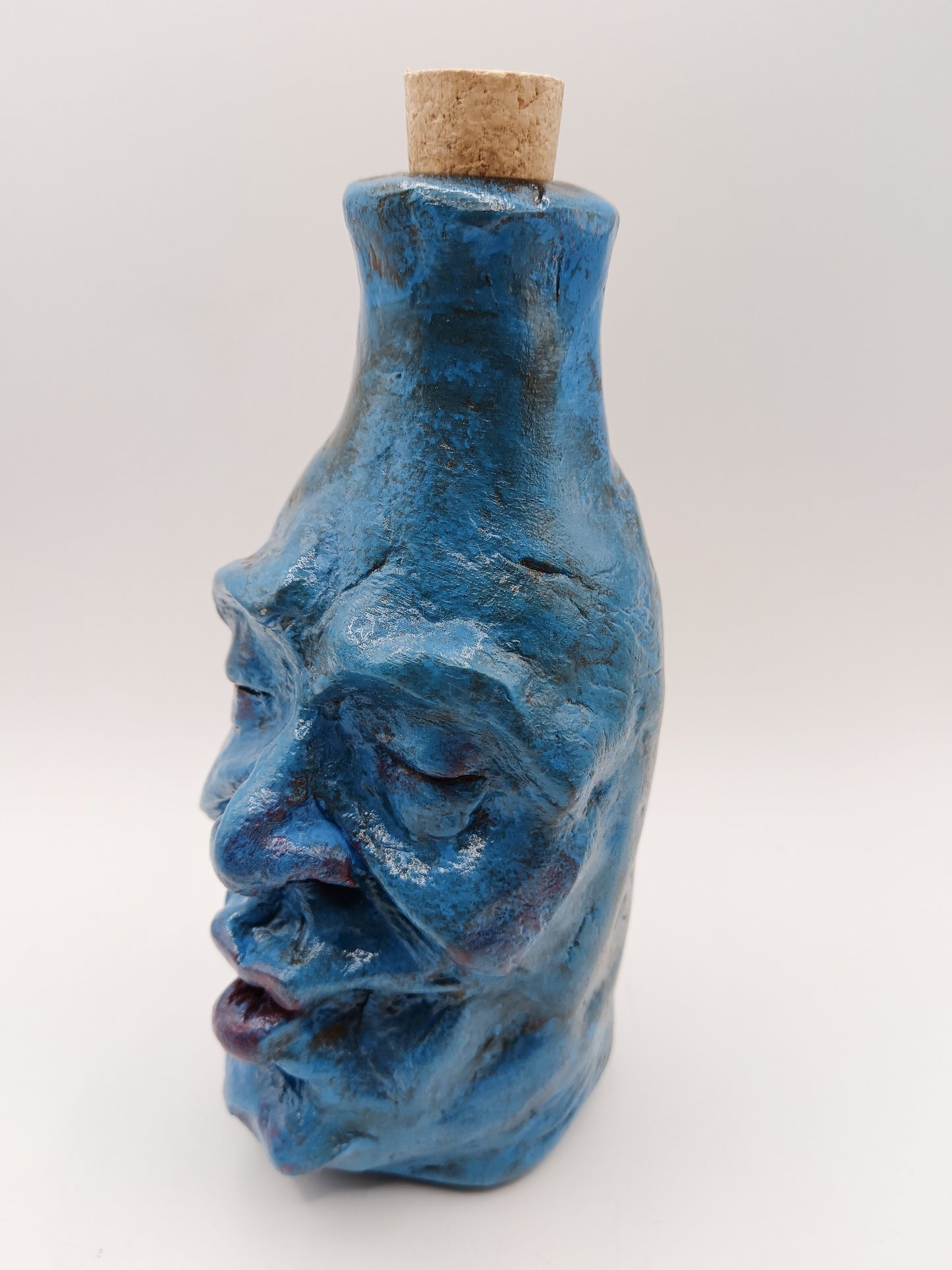 Blue Pouting Bottle Vase