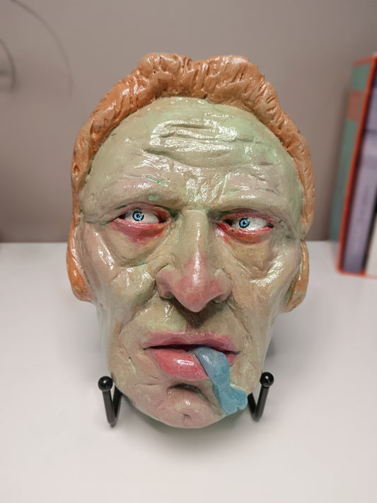 Francis underwater hand sculpted lizard man clay sculpture 