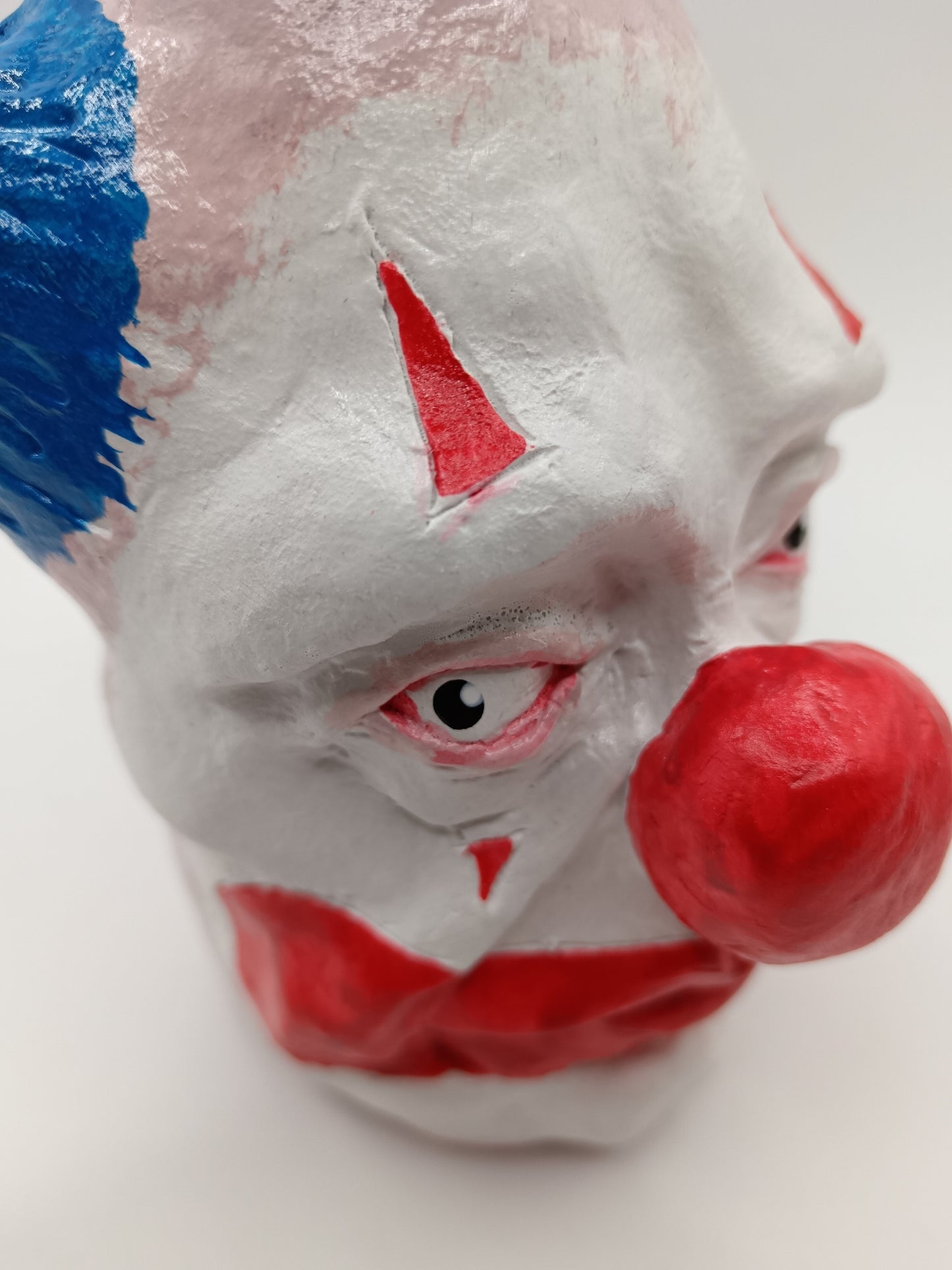 BLUE HAIR CLOWN - Hand Sculpted Face Vase
