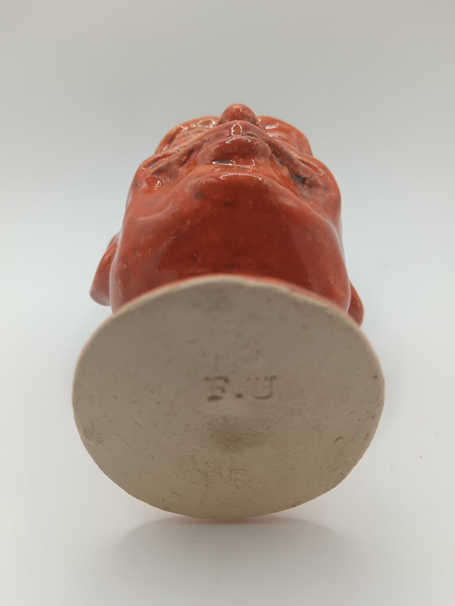 Orange + Blue Ceramic Face Goblet