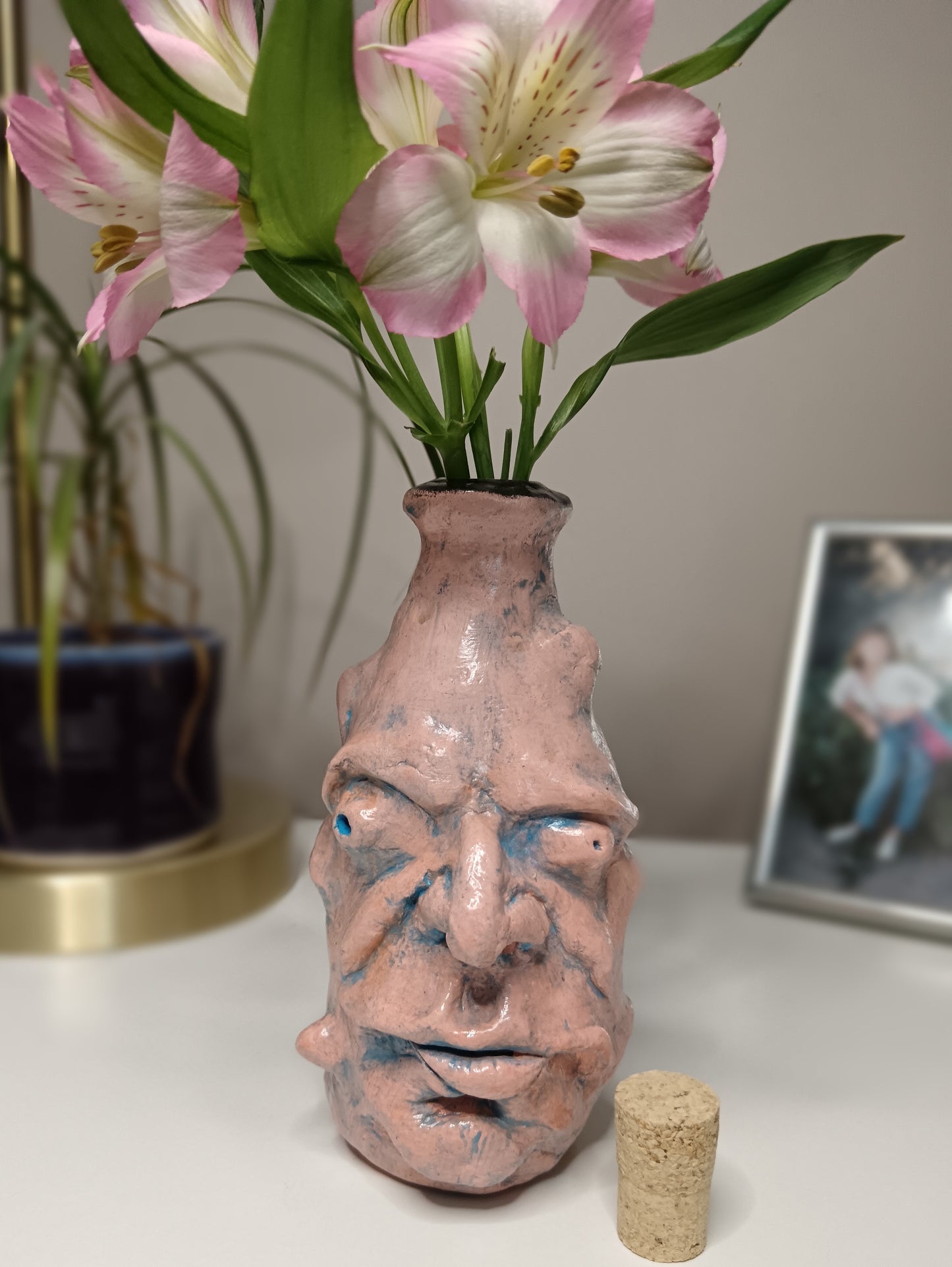 Creepy Pink Bottle Vase