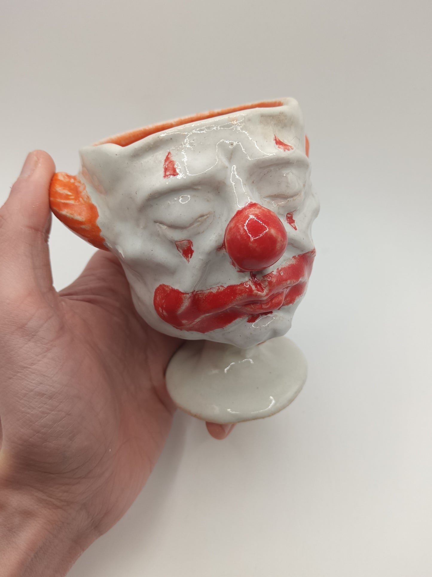 Orange Clown Ceramic Goblet