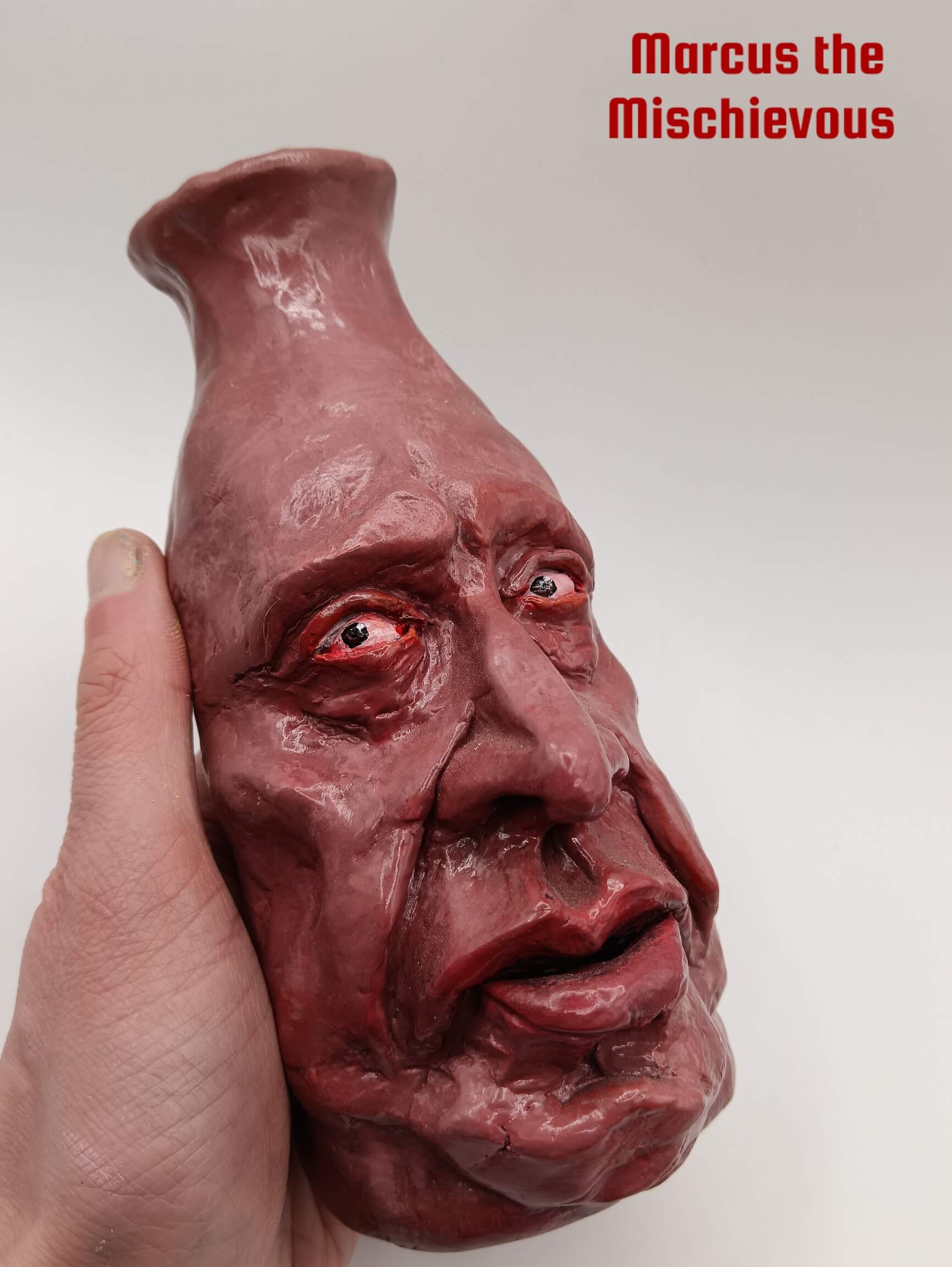 quirky handmade face vase 