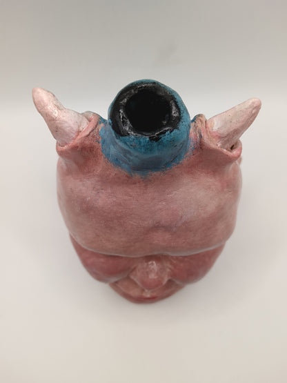 Devil baby handmade vase,  top