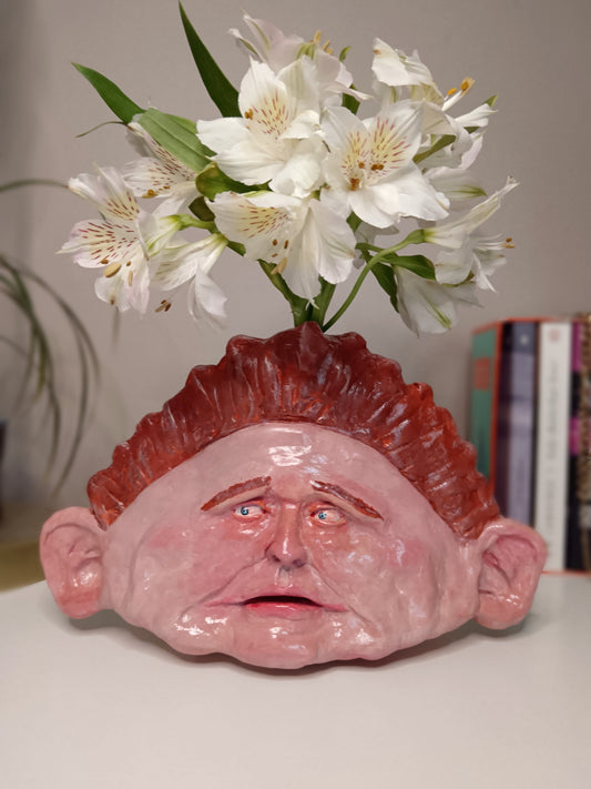 Drop Dead Fred Sculpture Vase with Flowers