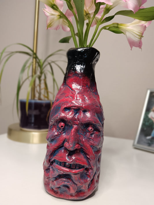 Red Demon Face Vase