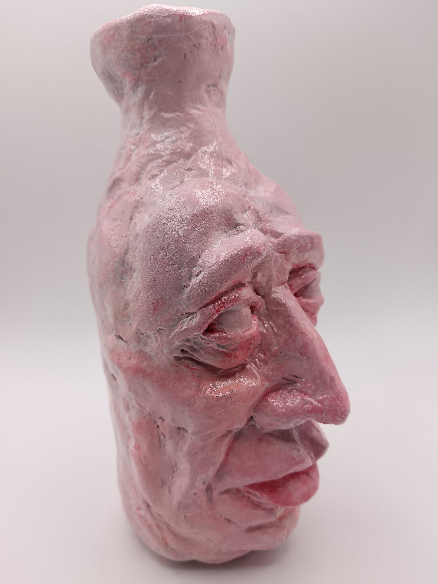 PINK ZOMBIE - Hand Sculpted Clay Face Vase