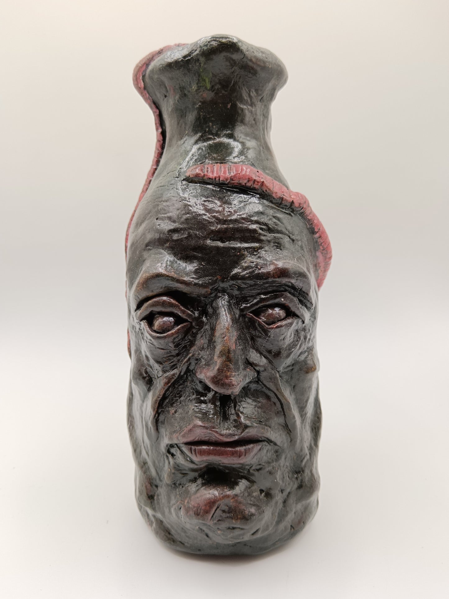 Worm-Man - Hand Sculpted Clay Face Vase