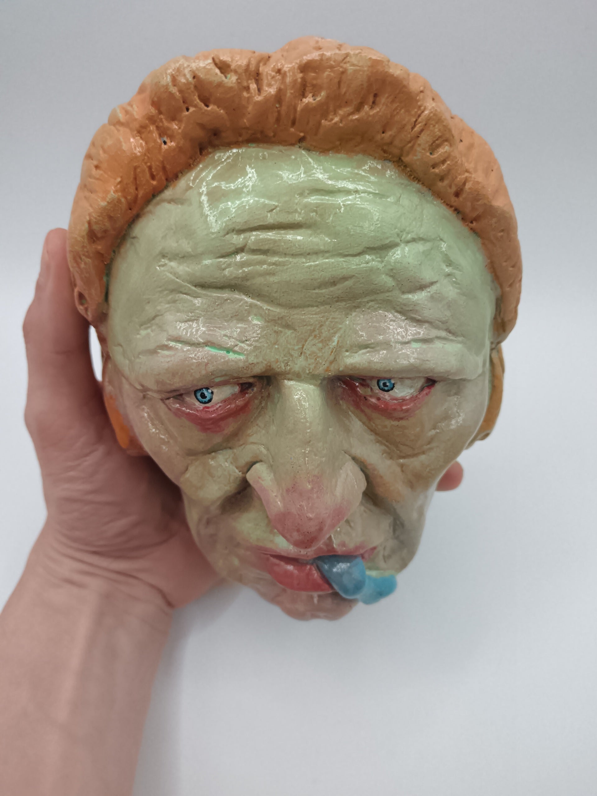  hand sculpted lizard man clay sculpture top