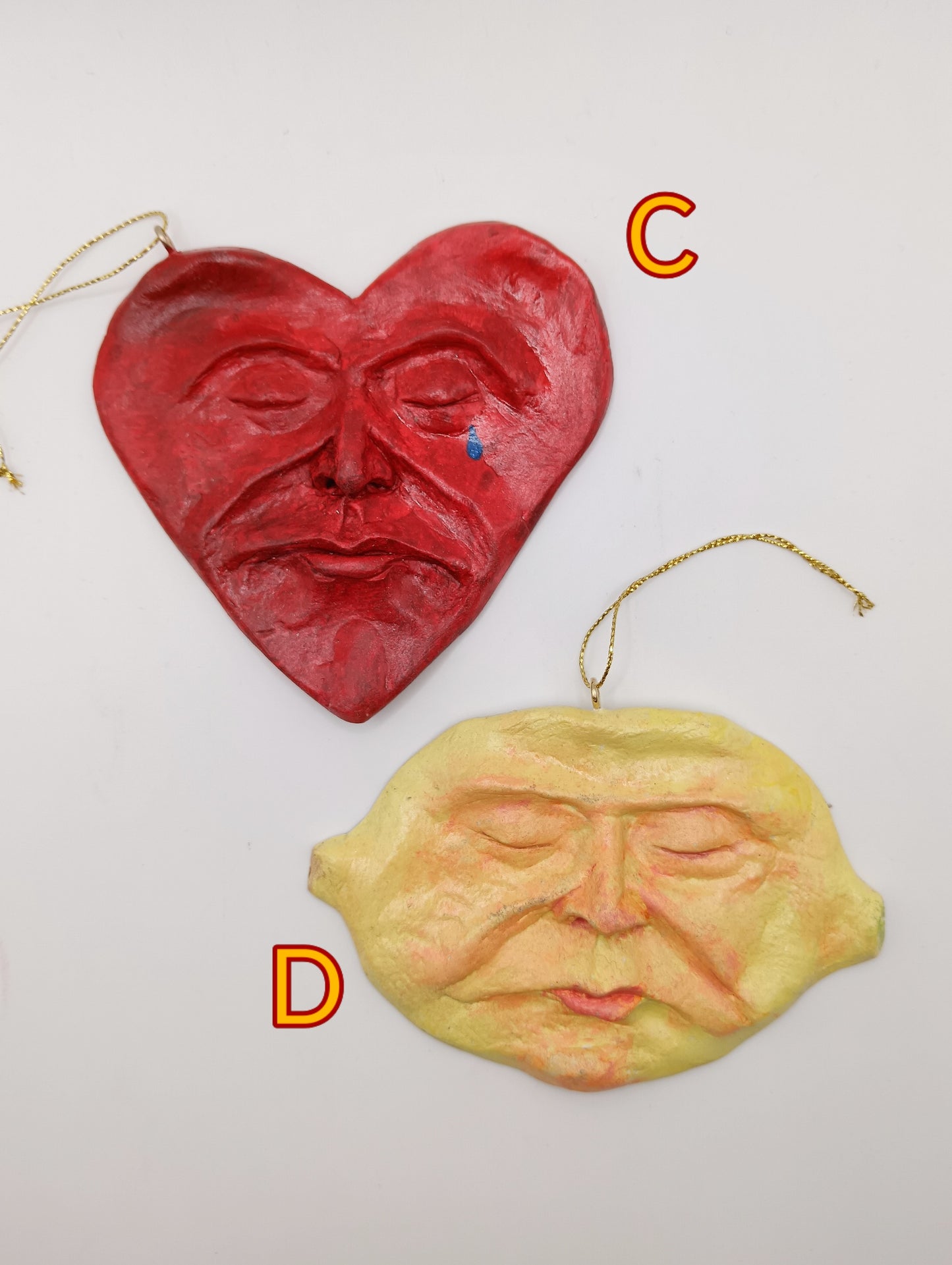 crying heart and lemon Christmas tree decoration 