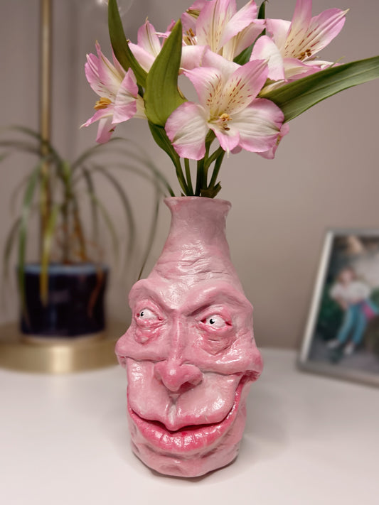 THE SMILER - Hand Sculpted Face Vase