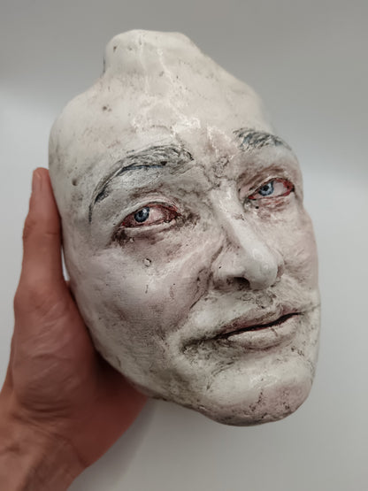 Francis Underwater Handmade Clay Portrait vase, Size 